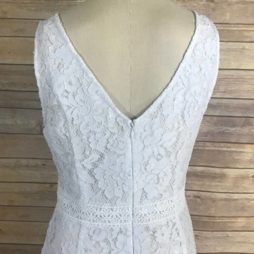 NWT Nanette Lepore Optic White Lace Midi Dress - 8 - Picture 9 of 12